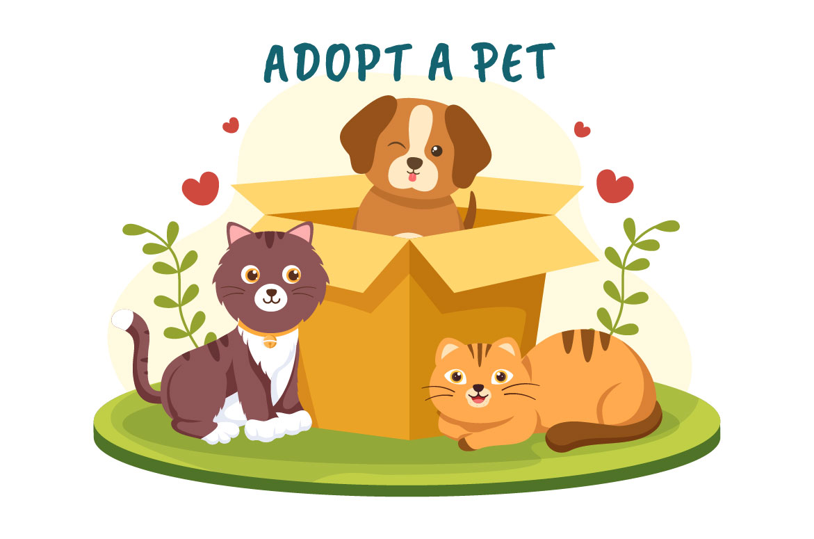 Cartoon Adopt Pet Graphics Design preview image.