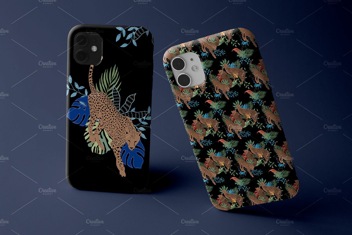 Iphone cases with leopards prints.