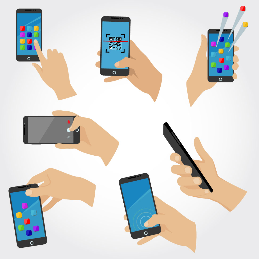 Mobile Phone in Different Hand Gestures cover image.