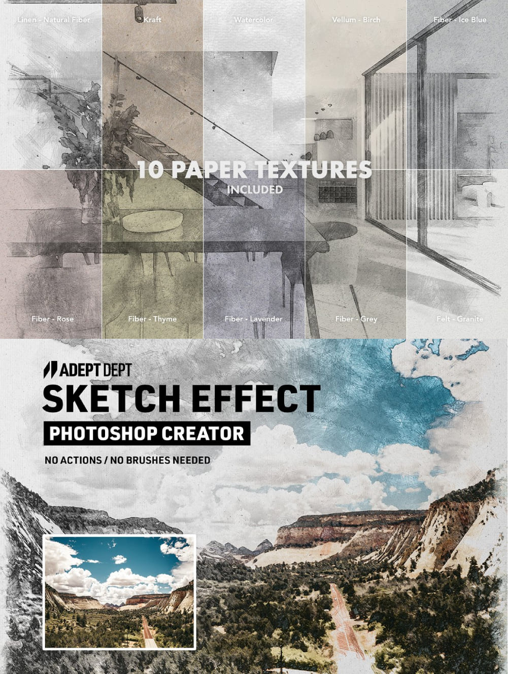 Pack of charming images with sketch effect.