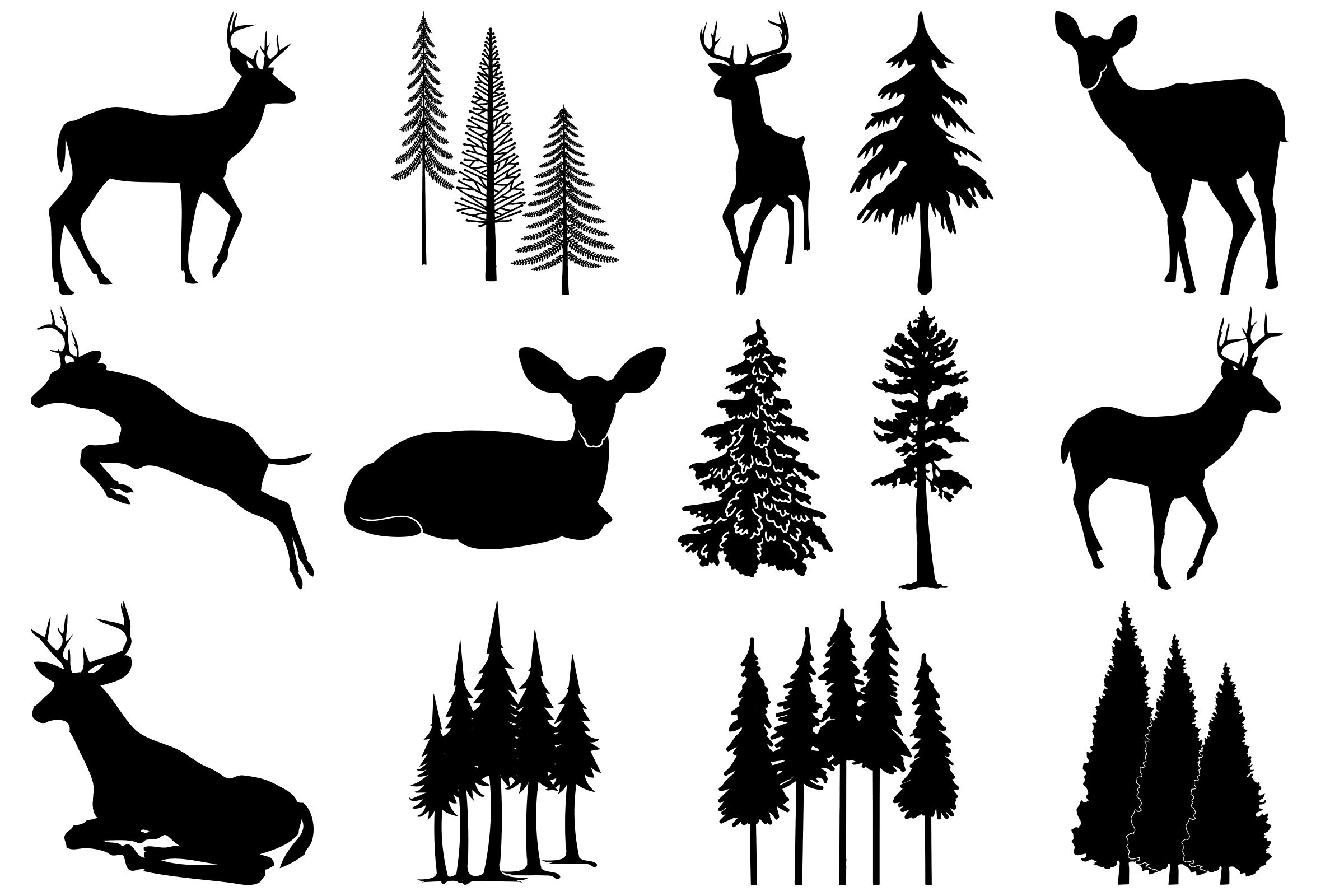 Separate elements to create a full moose composition.