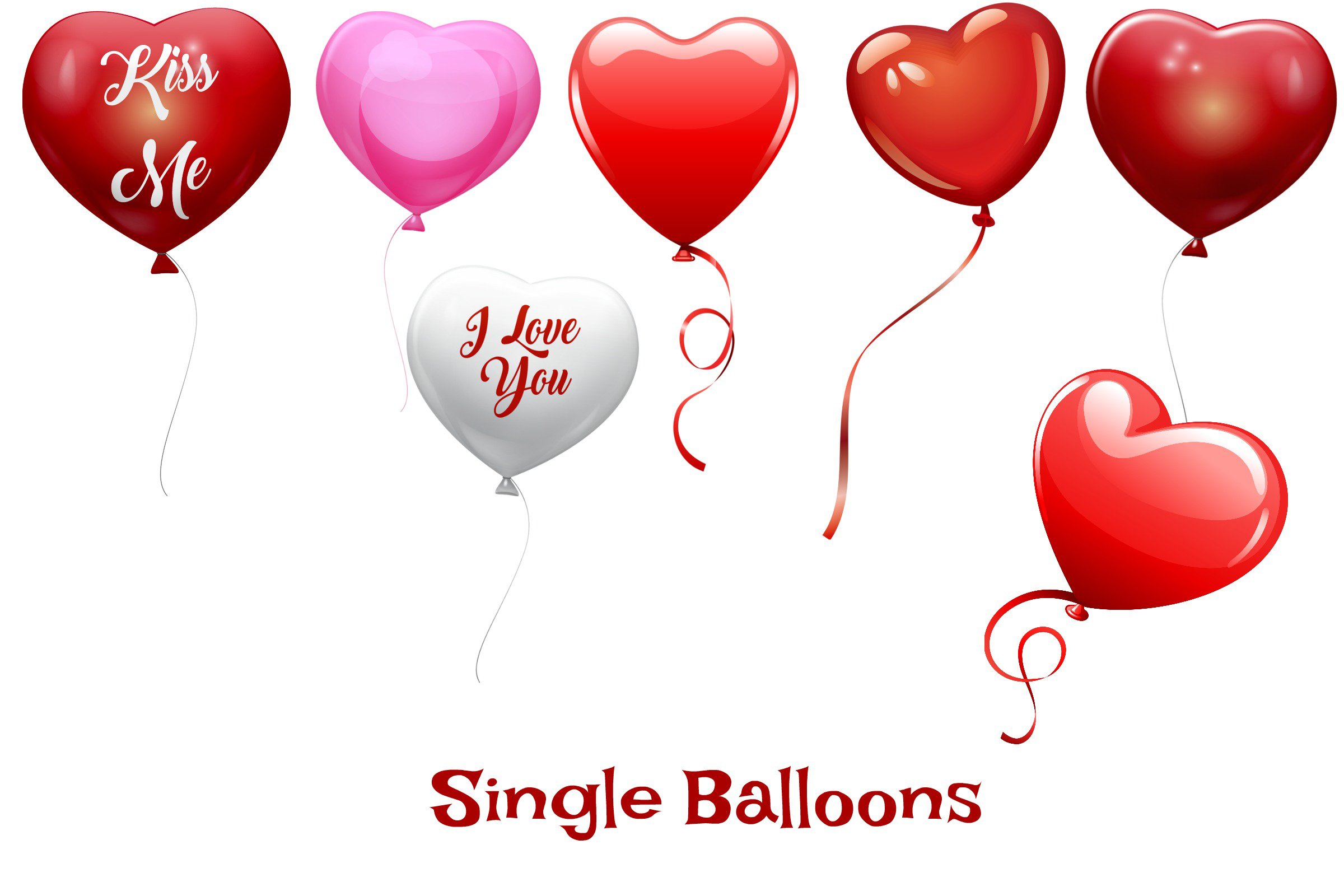 Red single heart balloons.