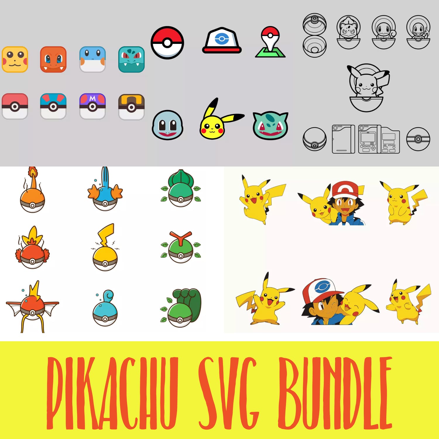 Pikachu SVG Bundle.