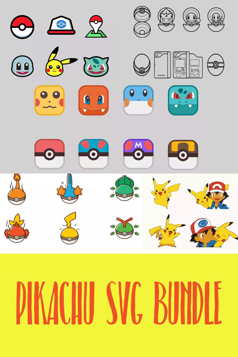 Pikachu SVG Bundle - Pinterest.