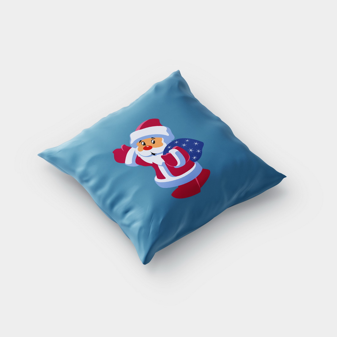 Pillow Santa with Christmas Bag Graphics Design preview image.