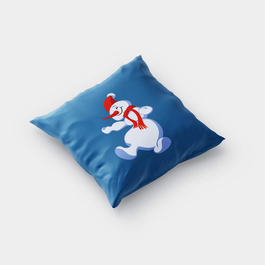 Dancing Snowman Mockup Pillow Graphics Design facebook image.