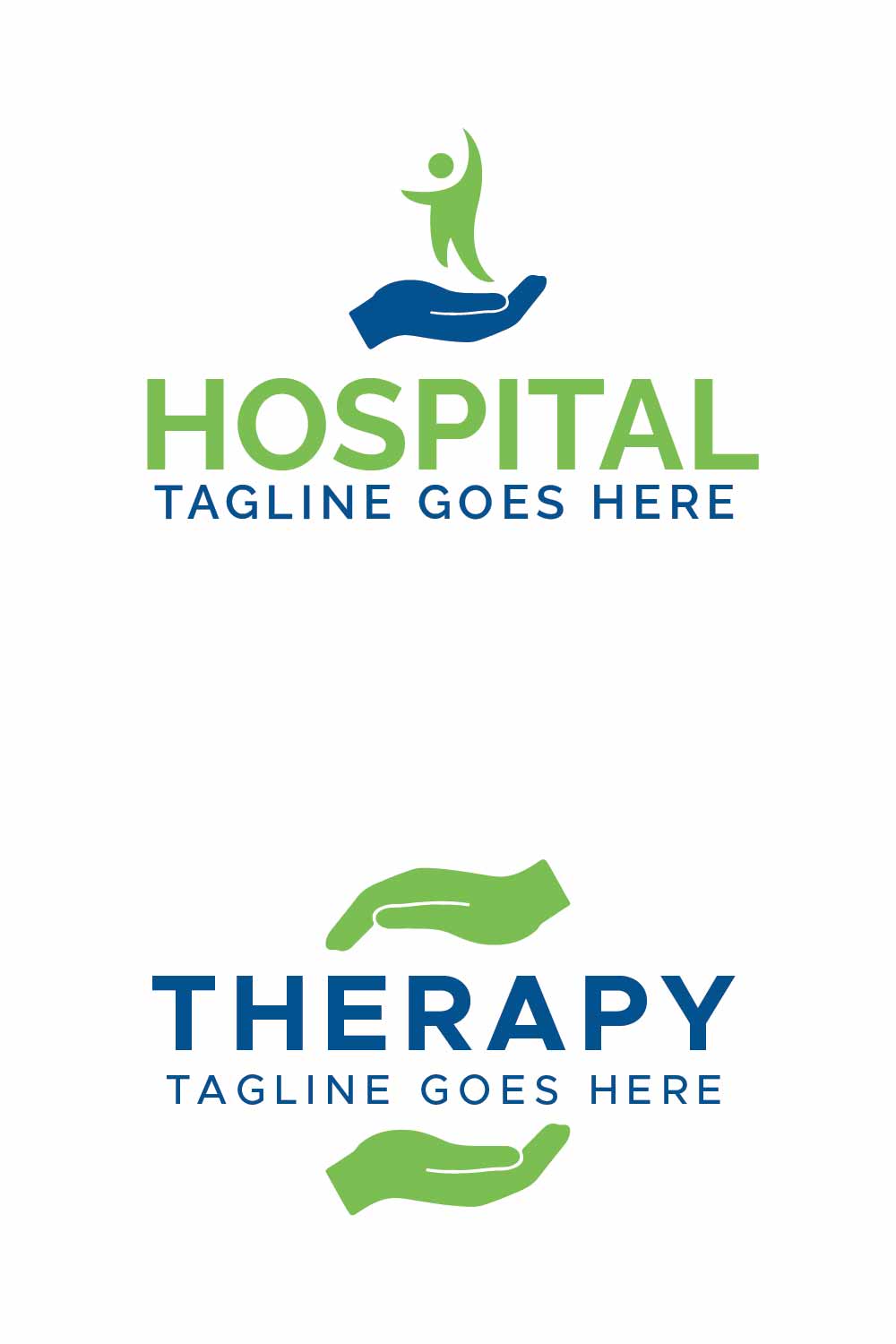 Hospital Therapyl Logo Design Bundle pinterest image.