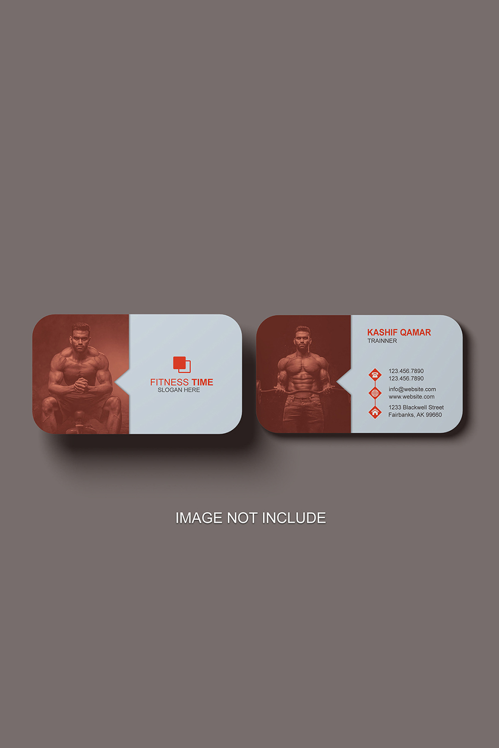 Modern Personal Trainer Business Card Template Pinterest image.