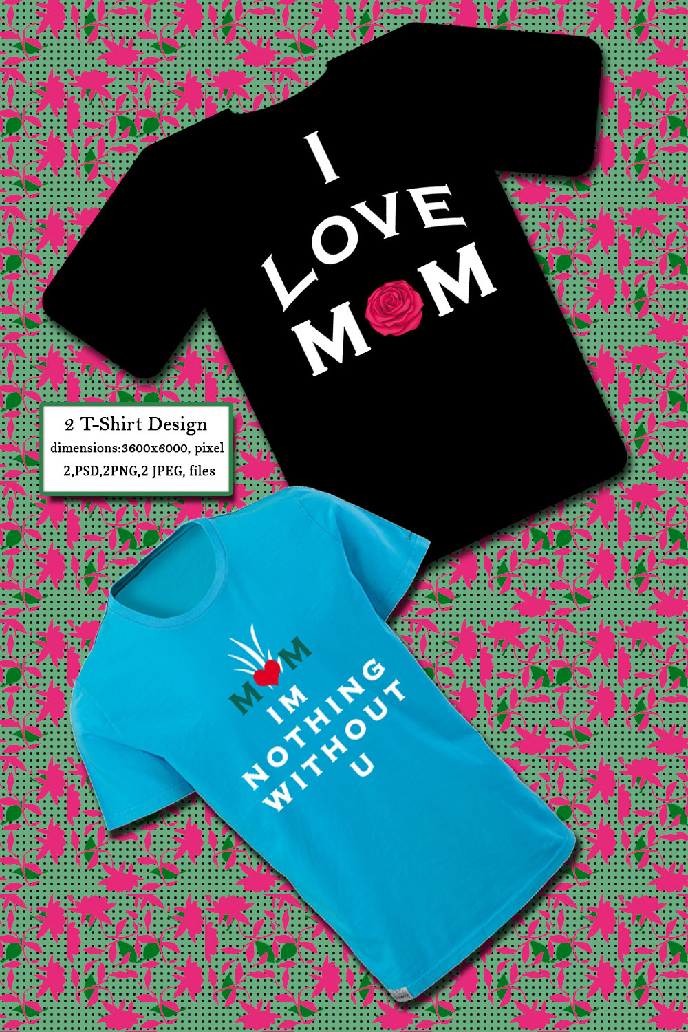 T-Shirt I Love U Mother Design pinterest image.