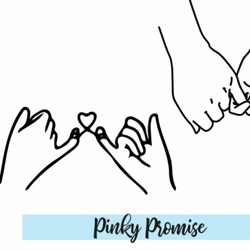 Pinky Promise Silhouettes Friendship SVG PNG JPG.