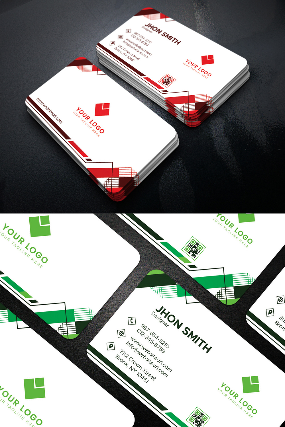 Clean Business Card Template pinterest image.