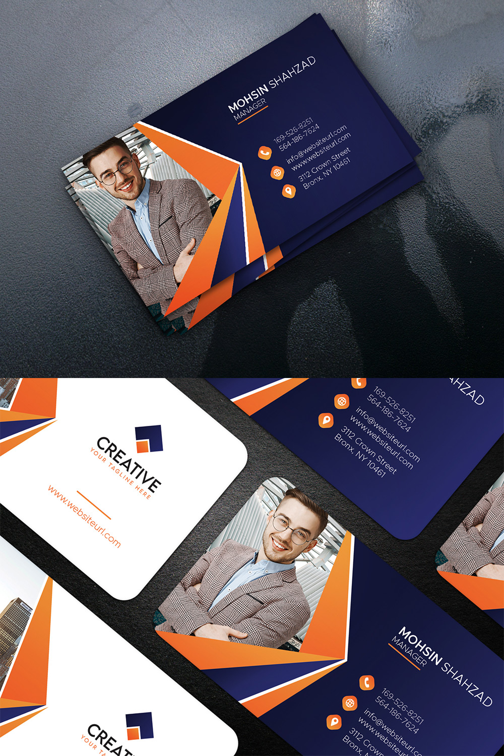 Simple Business Card Template pinterest image.