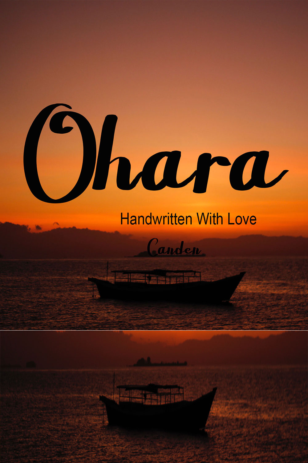 Ohara Handwritten Sans Serif Font Pinterest image.