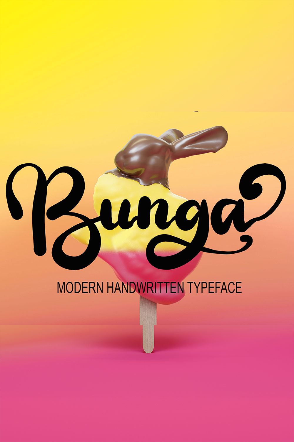 Bunga Font Script Design pinterest image.