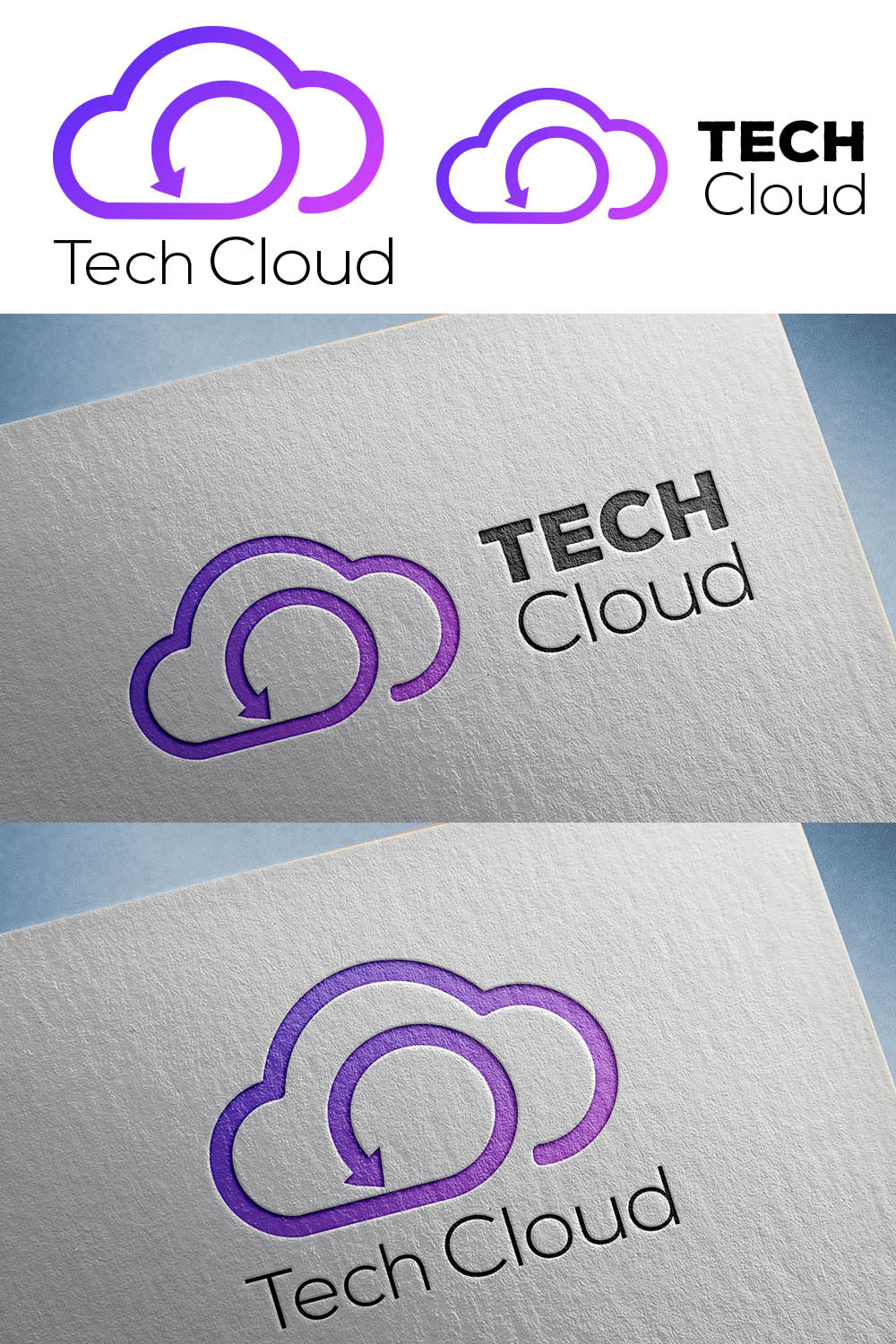 Tech Cloud Logo Template Pinterest image.
