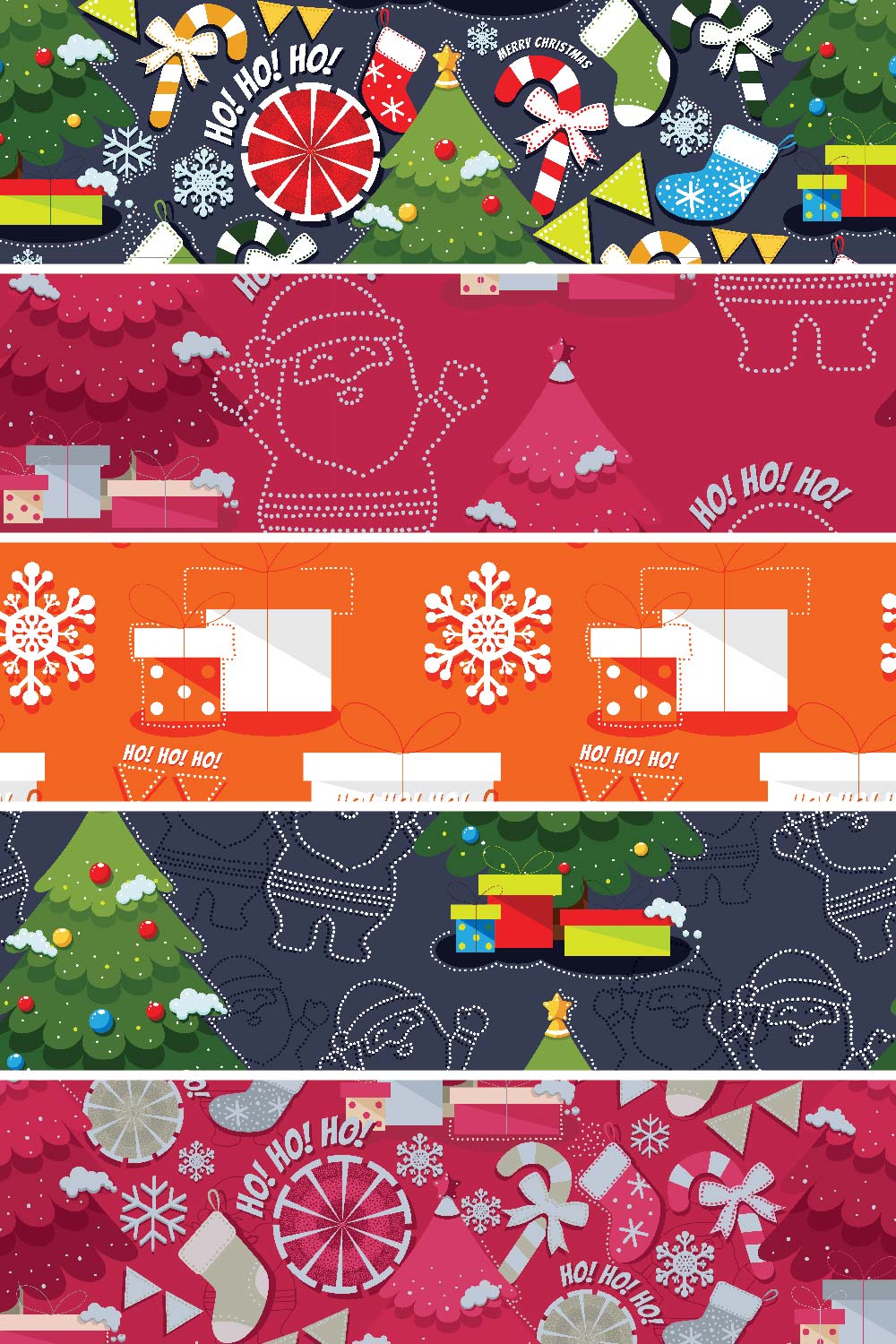 Colourful Seamless Christmas Digital Pattern Design pinterest image.