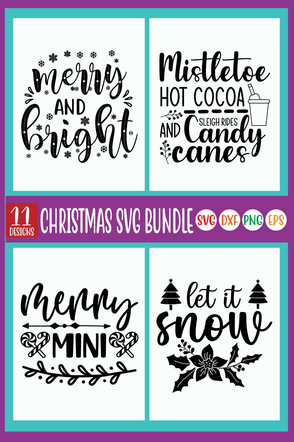 Christmas SVG Design Bundle pinterest image.