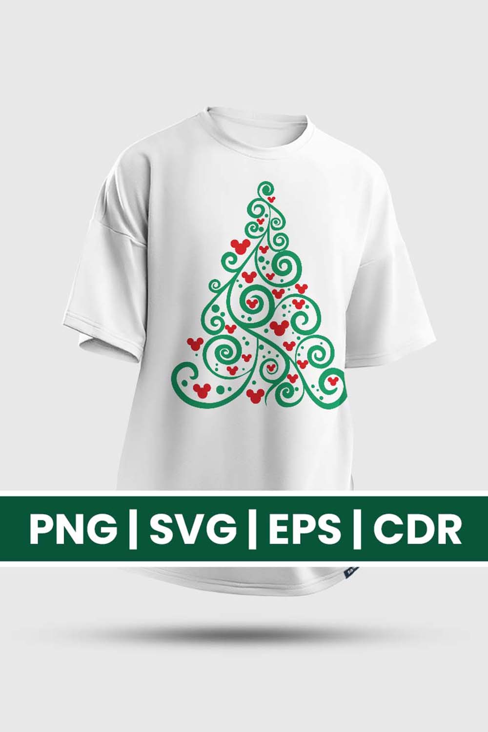 Vector Christmas Tree T-Shirt Design Pinterest image.