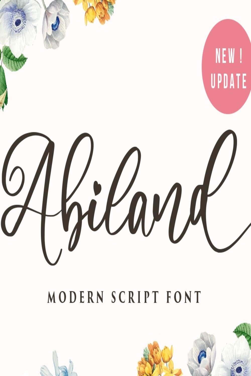 Abiland Script Font pinterest image.