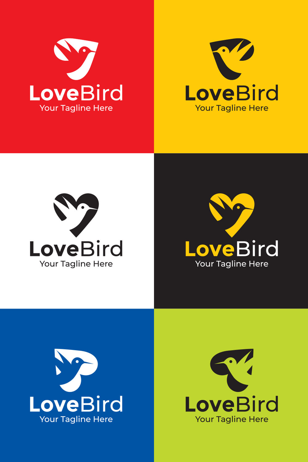 Love Bird Logo Pinterest collage image.