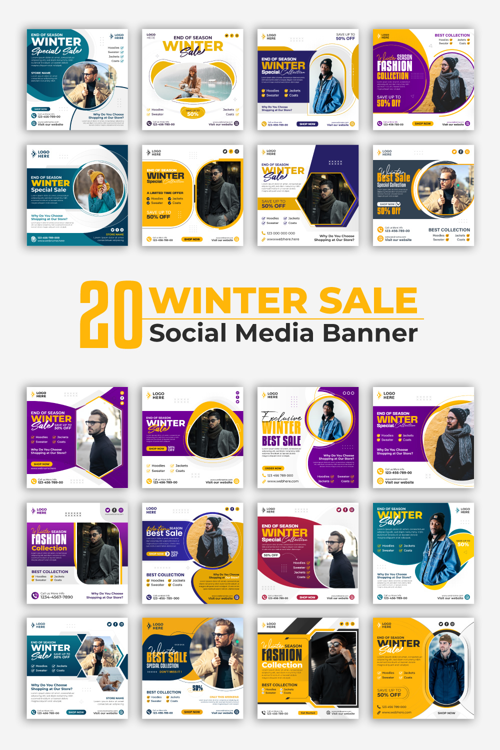 Social Media Bundle Winter Fashion Sale Post pinterest image.