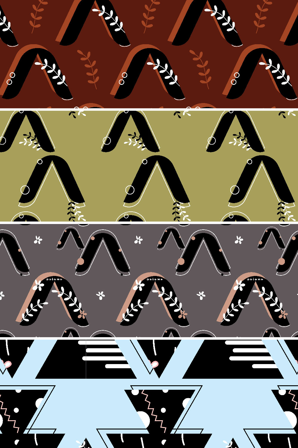 Alphabet A-Autumn Seamless Pattern Designs pinterest image.