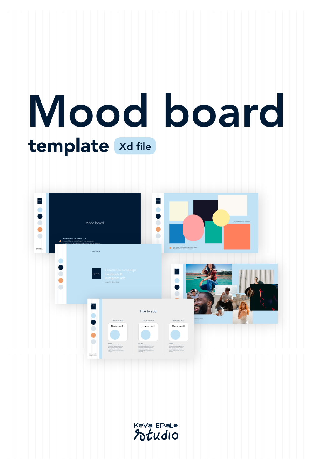 Modern Mood Board Template Design pinterest image.