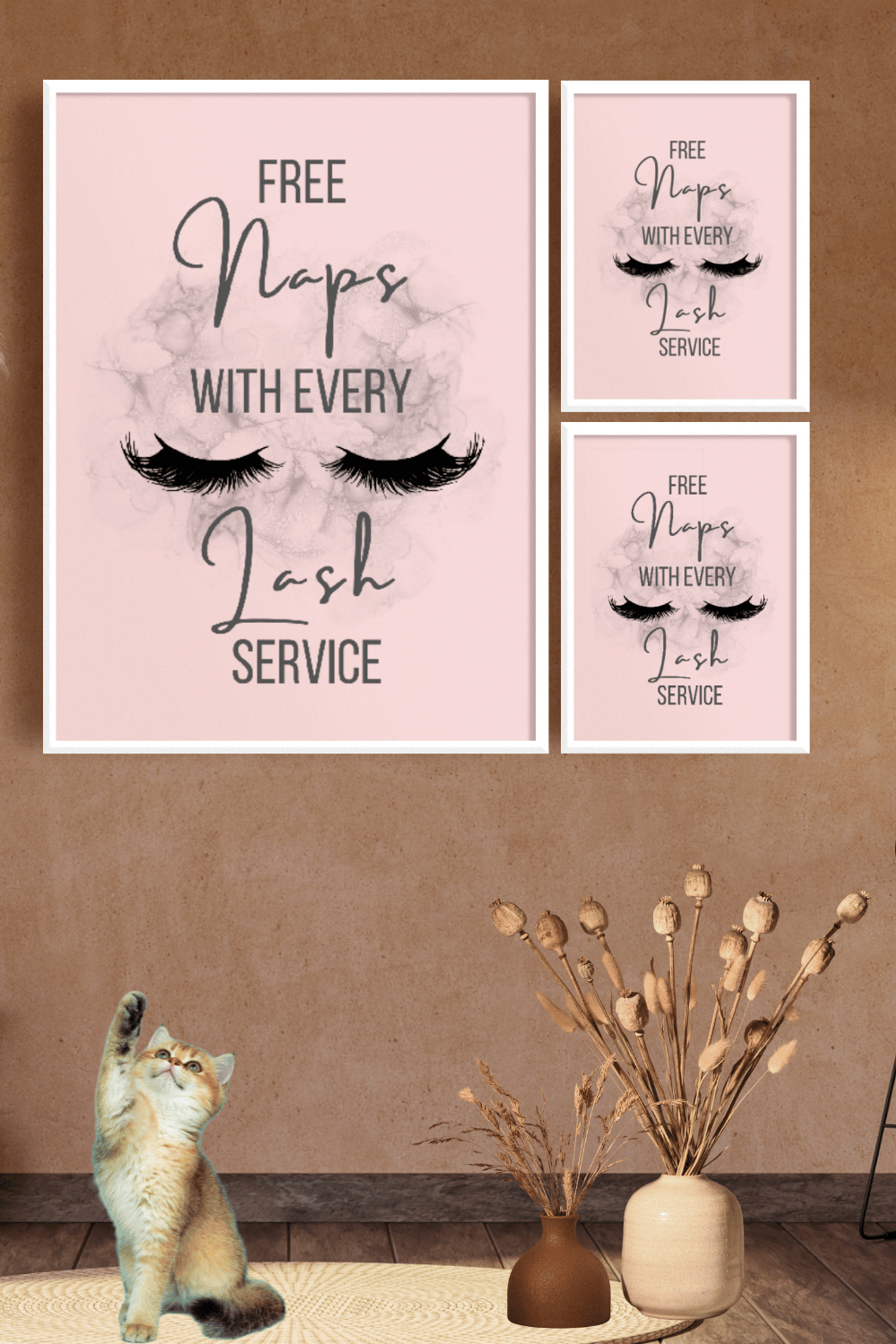 Lash Service Quotes Wall Printable Pink Design preview image.