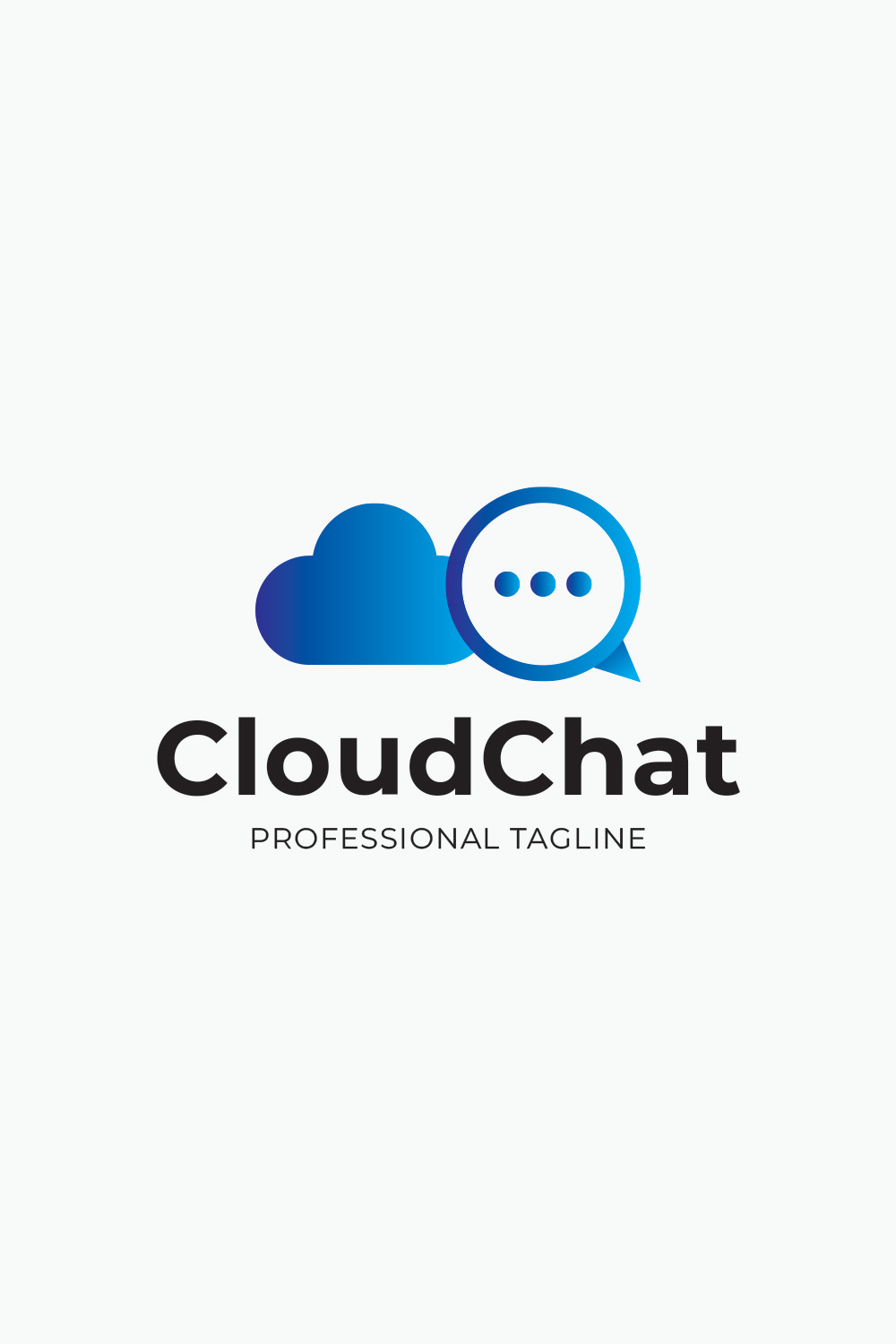 Cloud Chat Logo Template Pinterest image.