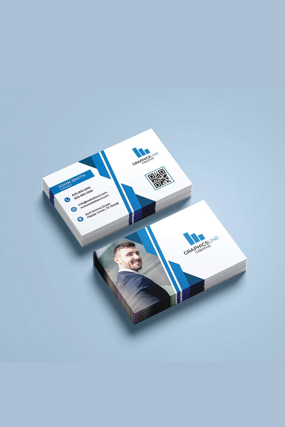Modern Business Card Template with Different Colors pinterest image.