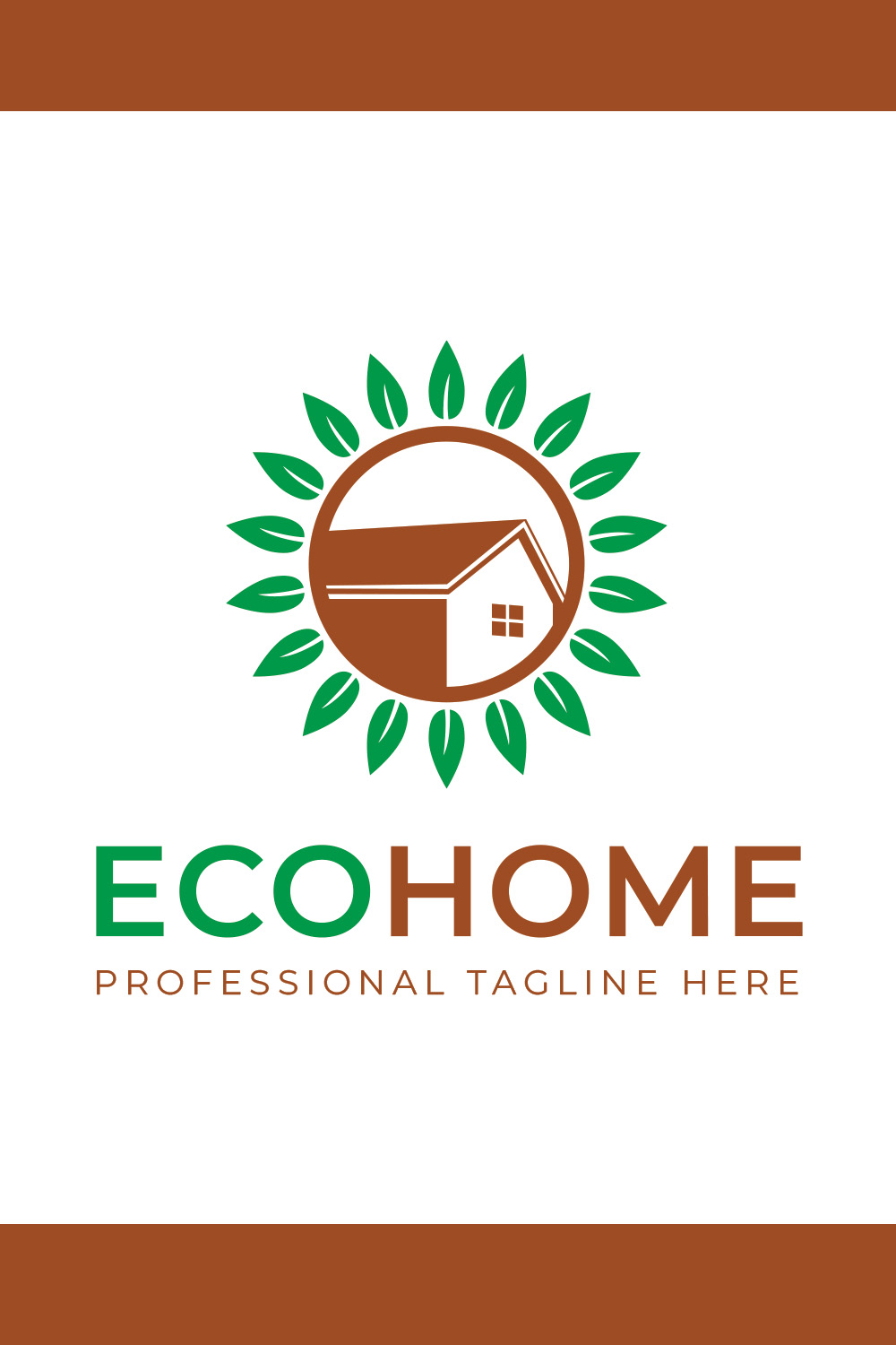 Eco Home Logo Template pinterest image.