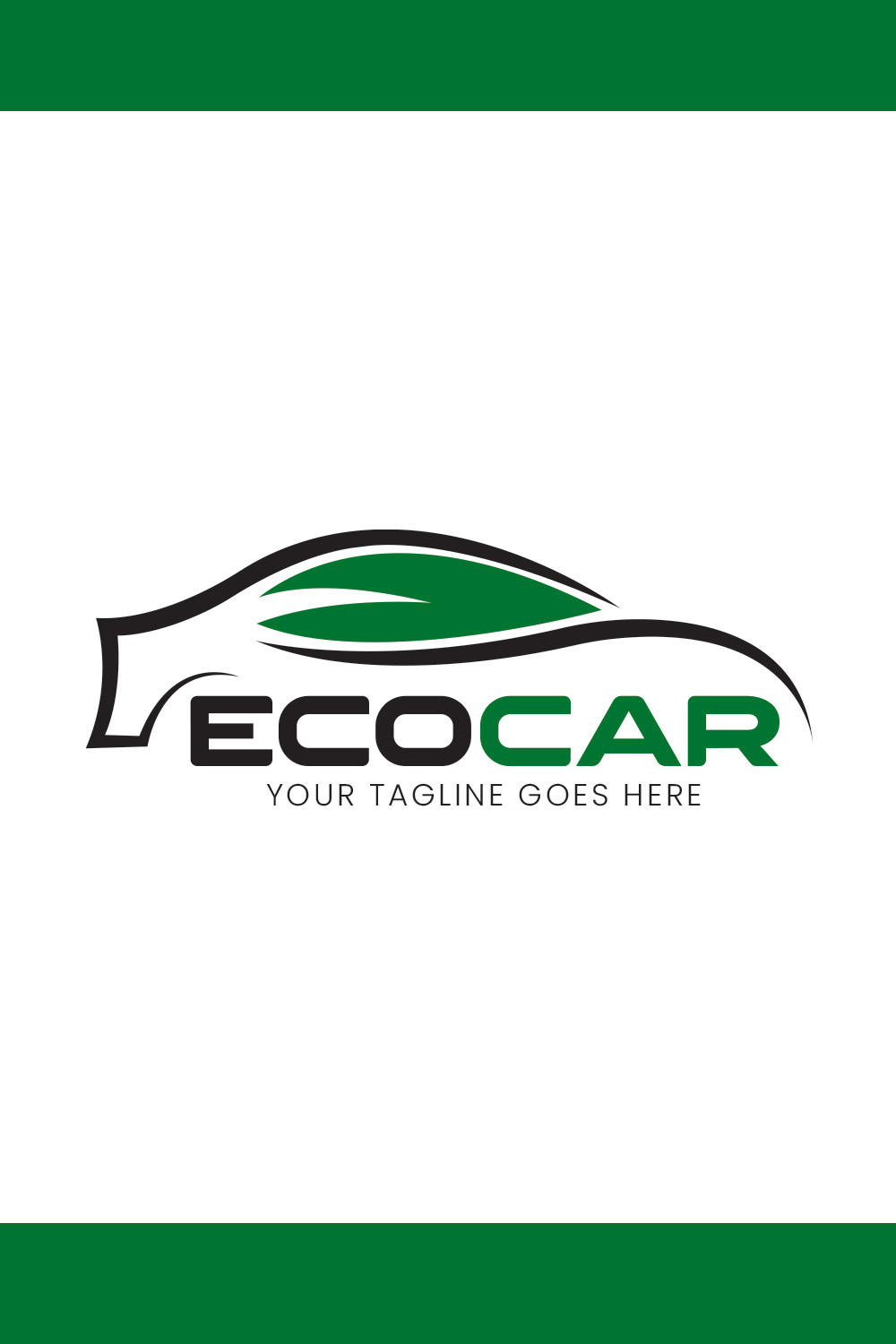 Eco Car Logo Green Template pinterest image.