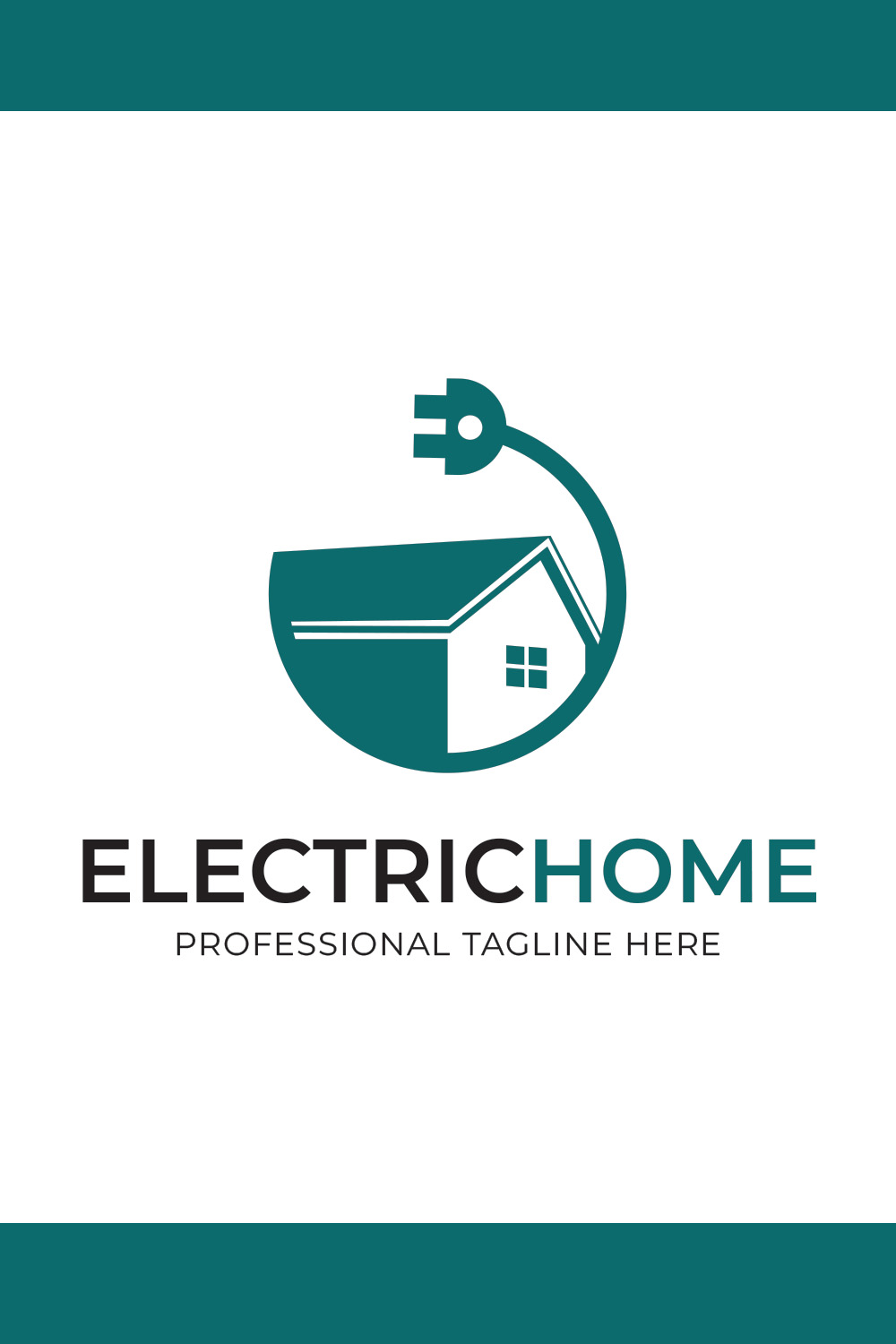 Electric Home Logo DesignTemplate pinterest image.