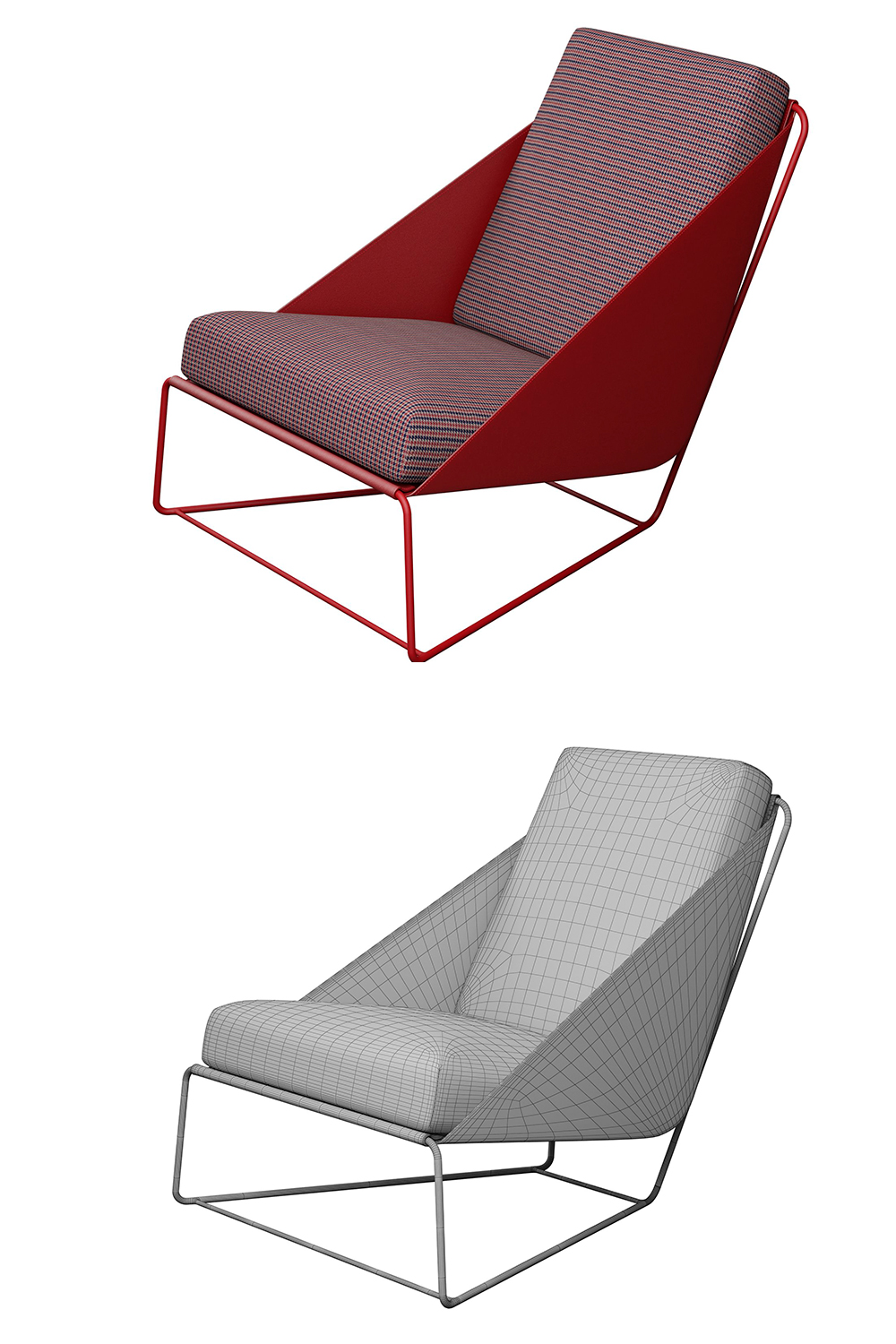 Rendering of a unique chair 3d model