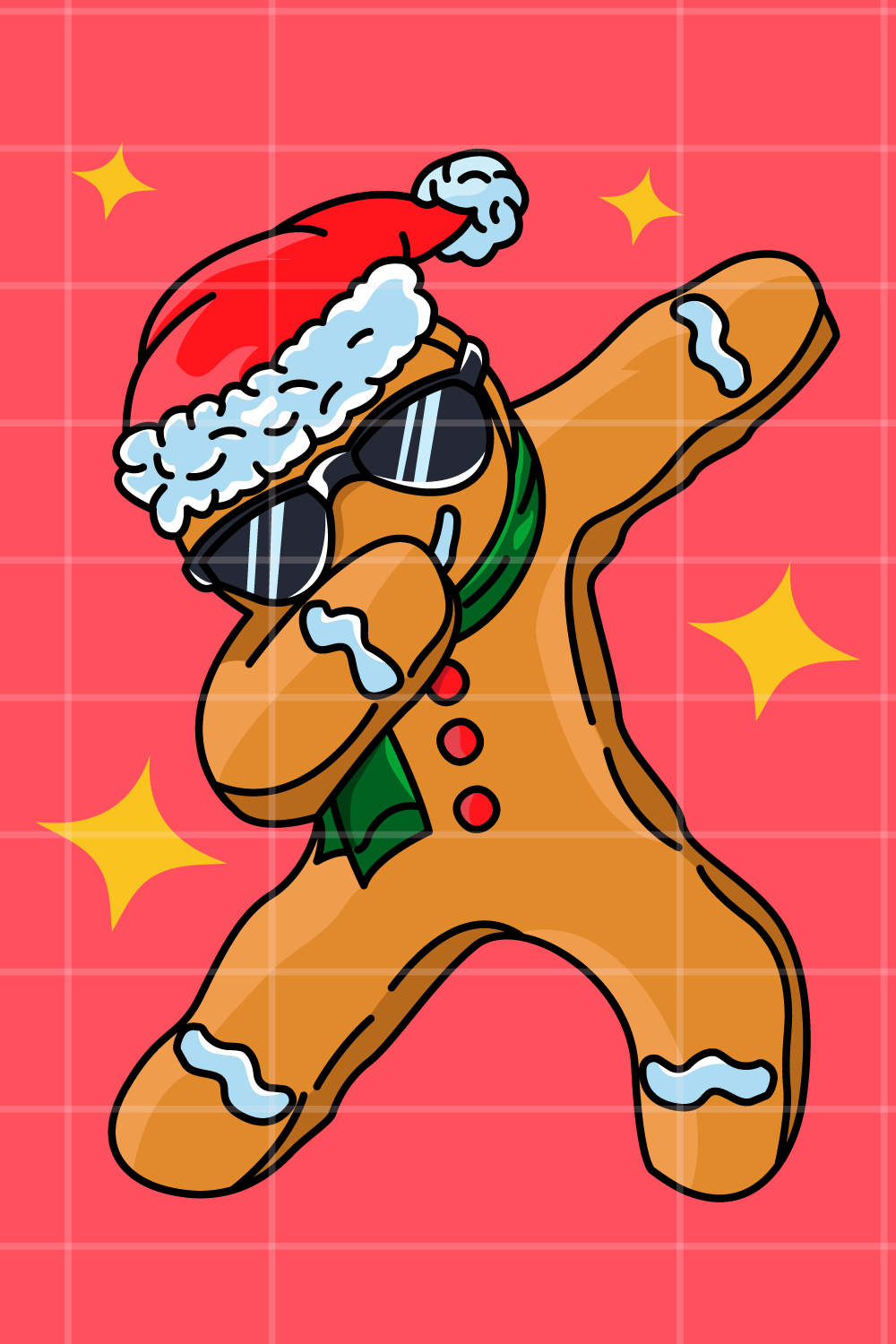 Dancing Gingerbread Christmas Design pinterest image.