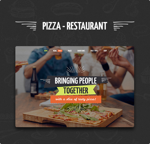 Pizzeria page image of a wonderful wordpress template.