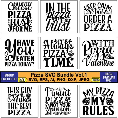 A selection of gorgeous images for prints on the theme of pizza.