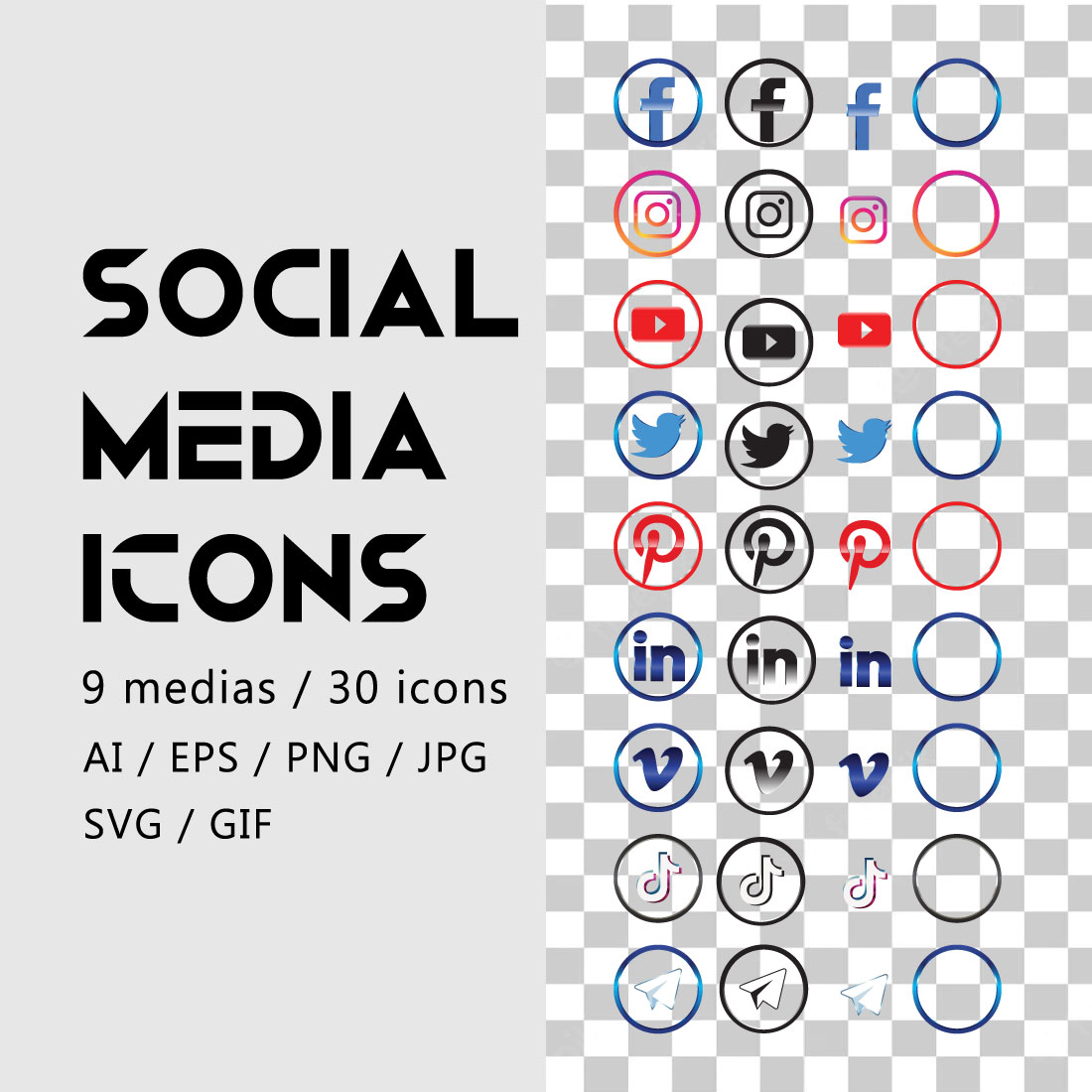 Set of 30 Social Media 3D Icons cover image.