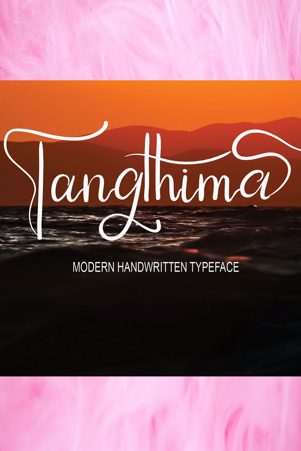 Tangthima Font Script Signature Design pinterest image.