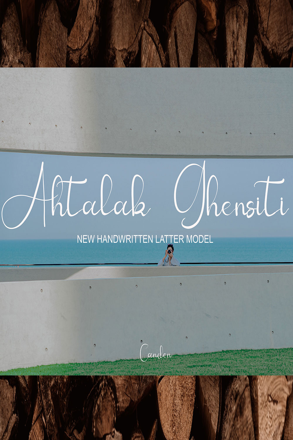 Ahtalak Ghensiti Font Script Signature Design pinterest image.