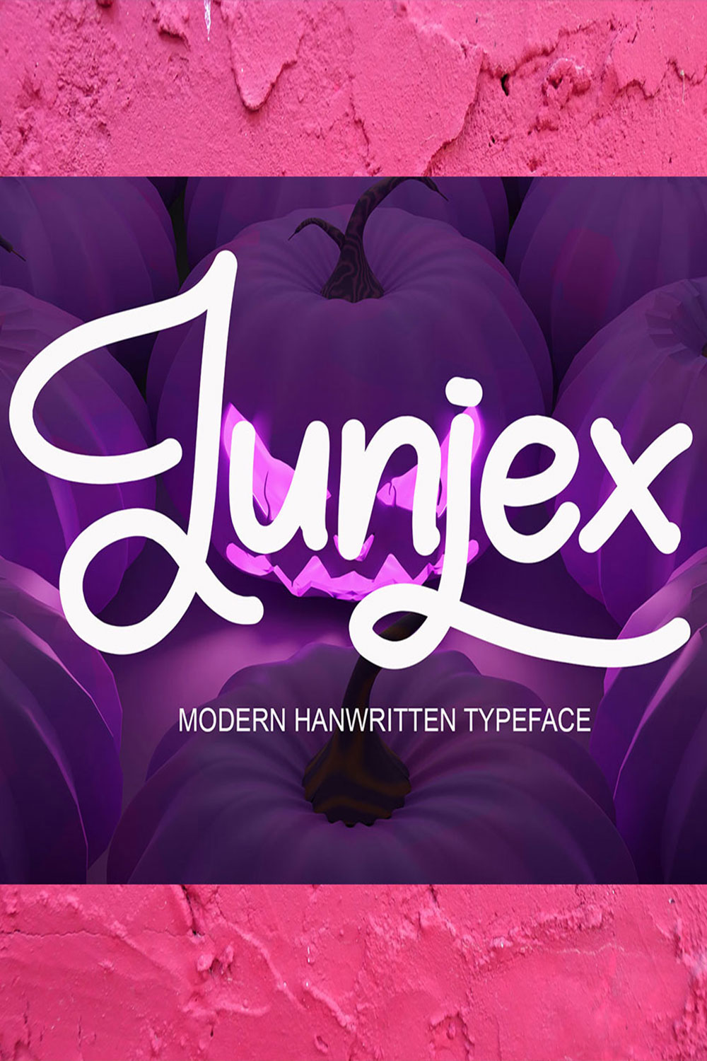 An image with text showing the irresistible Junjex font.