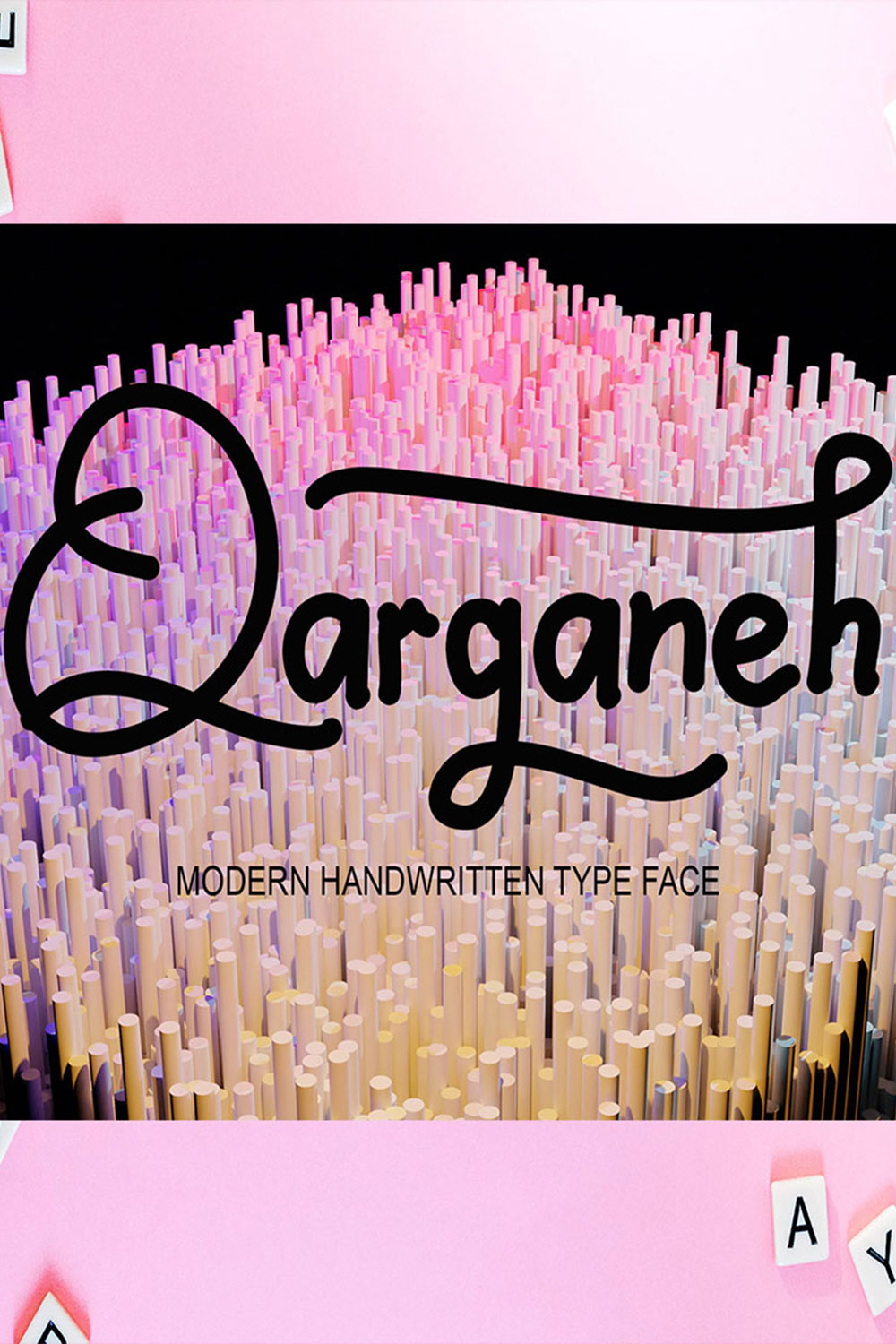 An image with text showing the beautiful Qarganeh font.