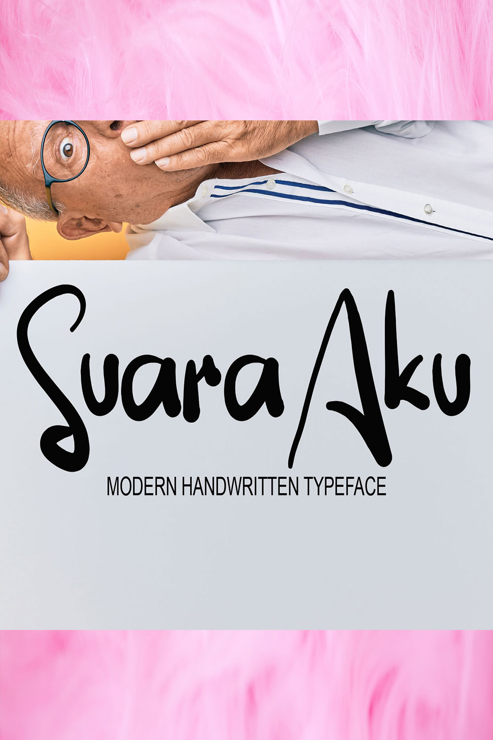 Font Script Signature Suara Aku Design pinterest image.