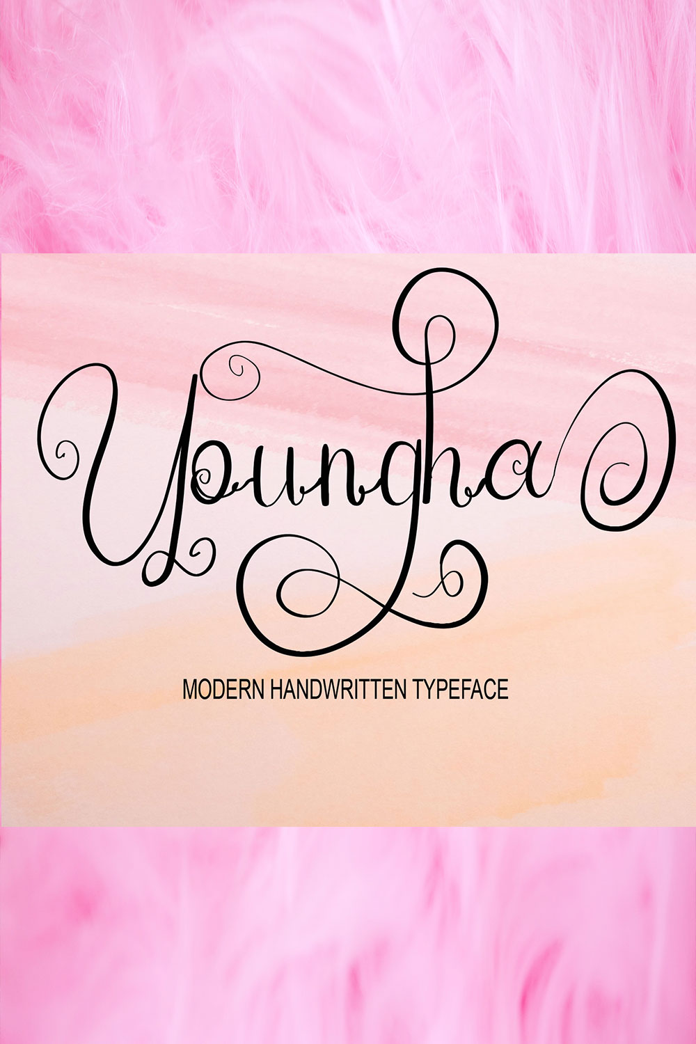 Youngha Signature Font Script Design pinterest image.
