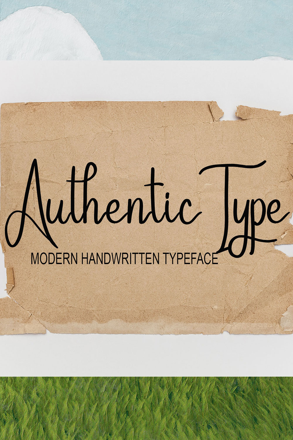 Authentic Type Script Signature Font Pinterest image.