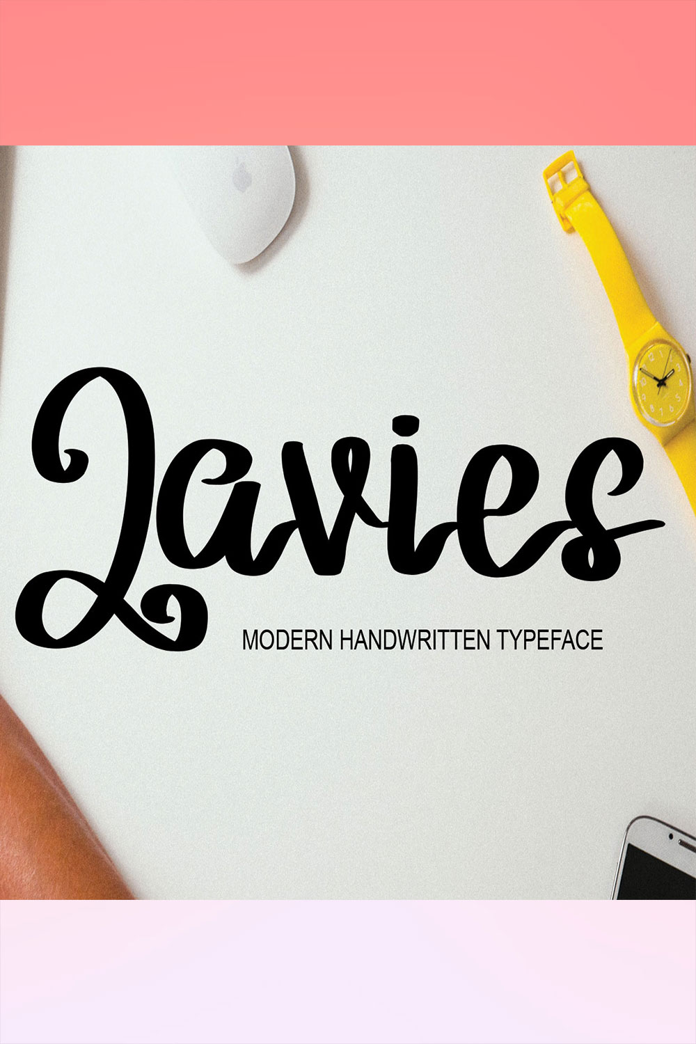 Javies Script Signature Font Pinterest collage image.