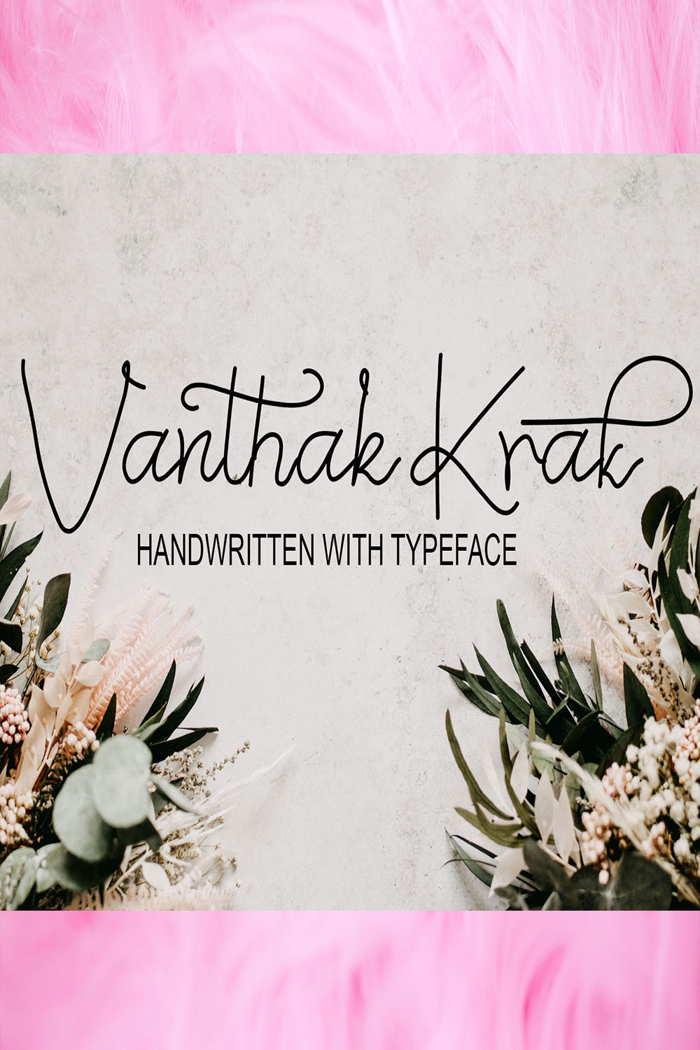 Font Script Signature Vanthak Krak Design pinterest image.