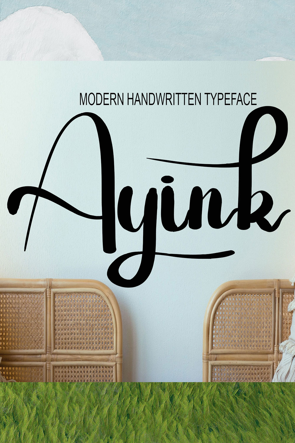Image with text showing elegant Ayink font.