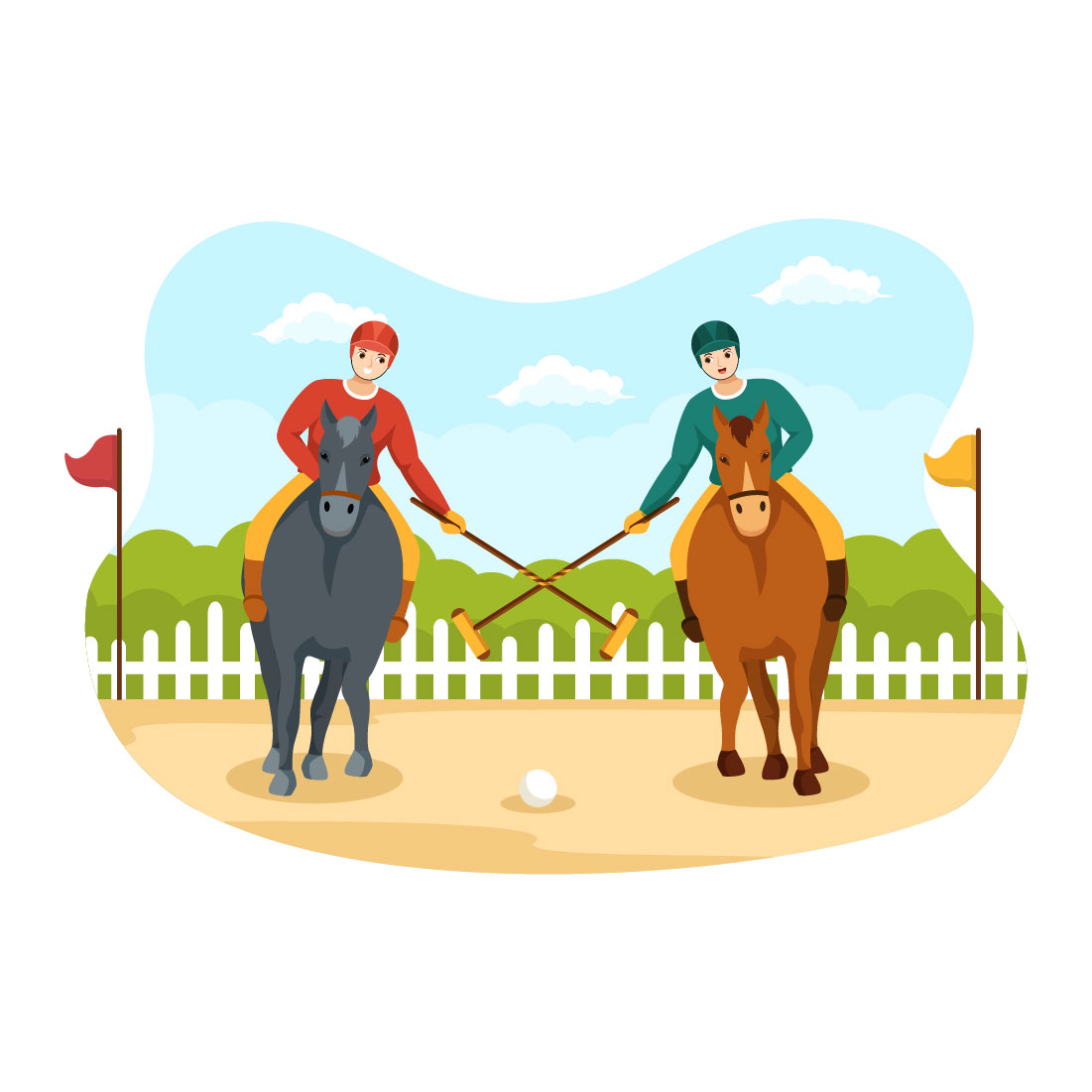 13 Polo Horse Sports Player Illustration cover image.