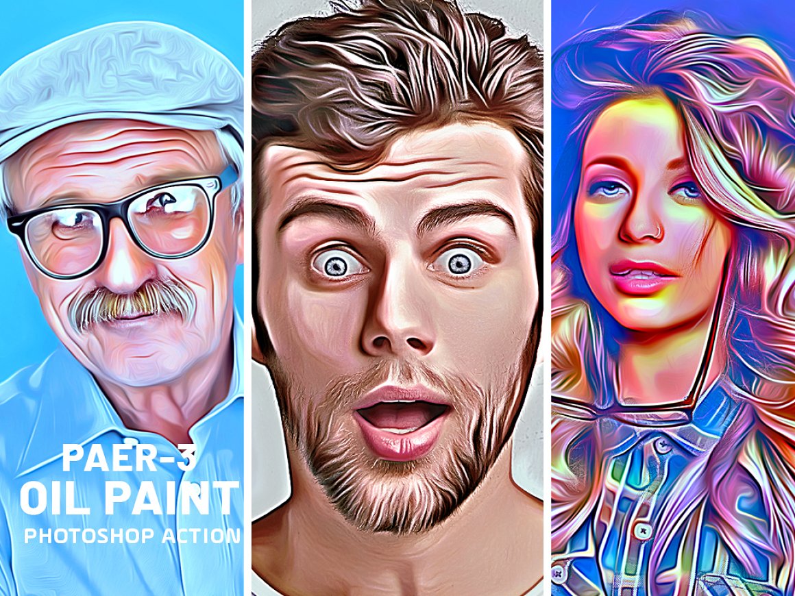 Collection of colorful portraits painted in oils.